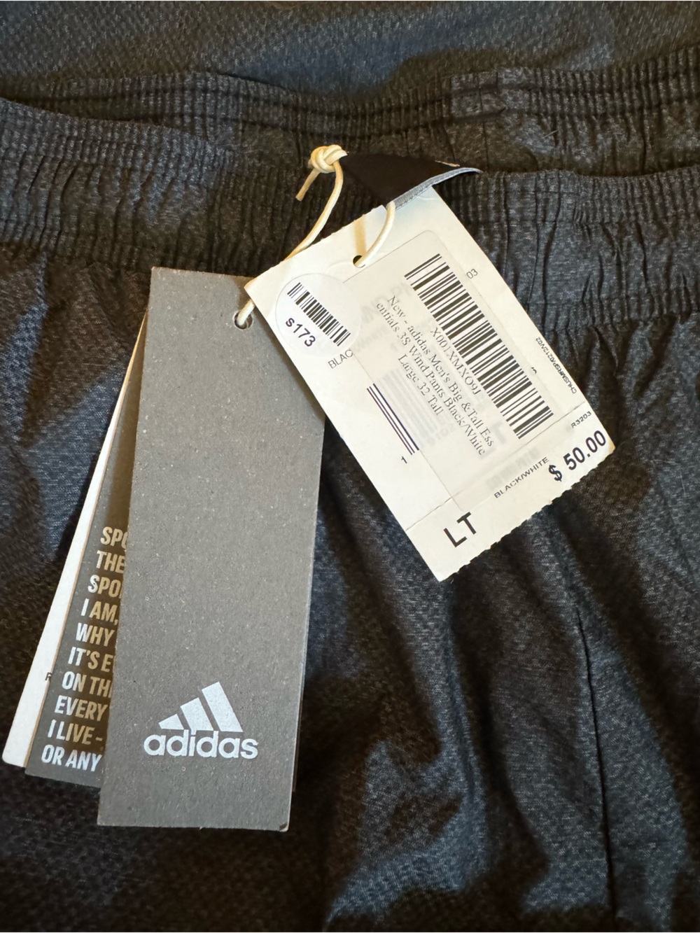 adidas Black Track Pants with White Three-Stripes - Picture 4 of 4